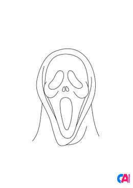 Coloriages Halloween - Masque de Scream