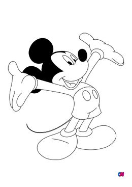 Coloriages à imprimer Disney - Mickey très joyeux