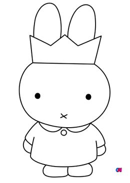 Coloriage Miffy - Miffy porte une couronne
