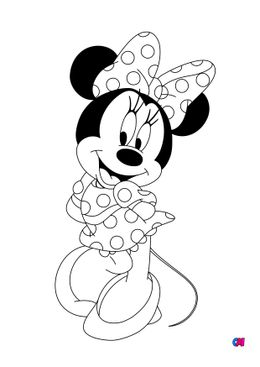 Coloriages à imprimer Disney - Minnie et sa robe à pois