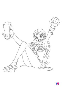 Coloriage One Piece - Nami heureuse