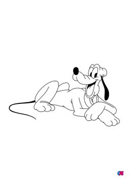 Coloriages à imprimer Disney - Pluto patiente et sourit
