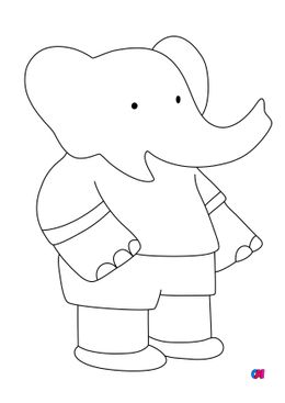 Coloriage Babar - Pom