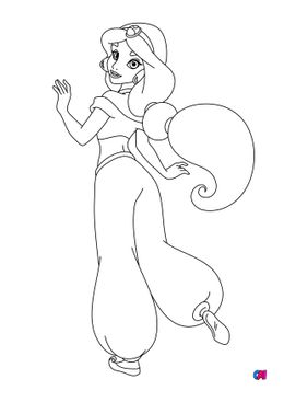 Coloriage Aladdin - Princesse Jasmine 