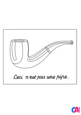 Coloriages de bâtiment et d'oeuvres d'art - René Magritte - La Trahison des images