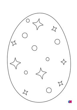 Coloriage Pâques - Un bel œuf de Pâques aux formes géométriques