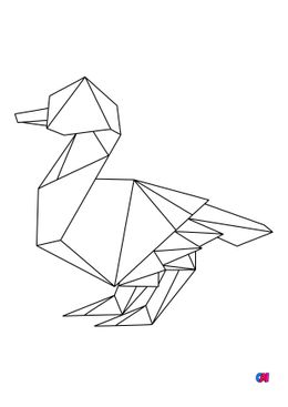 Coloriage Animaux géométriques - Un canard
