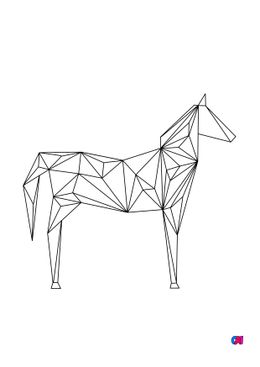 Coloriage de chevaux - Un cheval aux formes géométriques