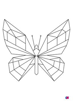 Coloriage Animaux géométriques - Un joli papillon
