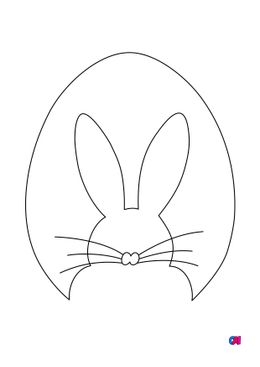 Coloriage Pâques - Un lapin et un œuf de Pâques