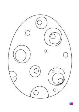 Coloriage Pâques - Un œuf de Pâques avec des cercles concentriques