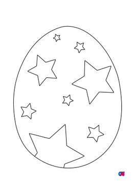 Coloriage Pâques - Un œuf de Pâques étoilé