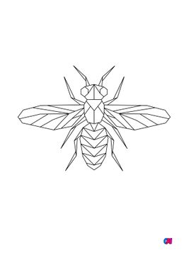 Coloriage Animaux géométriques - Une abeille