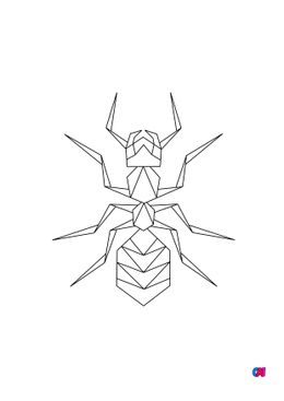 Coloriage Animaux géométriques - Une fourmi