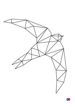 Coloriage Animaux géométriques - Une hirondelle