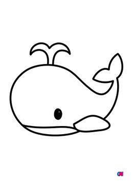 Mes premiers coloriages - Une jolie petite baleine