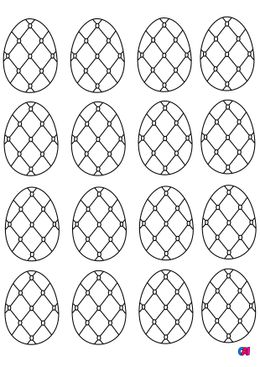 Coloriage Pâques - Une série d'œufs de Pâques graphiques