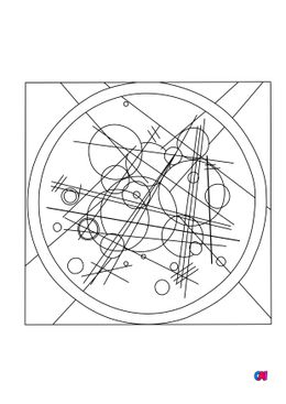 Coloriages de bâtiment et d'oeuvres d'art - Vassily Kandinsky - Cercles dans un cercle