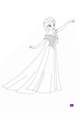 Coloriage la reine des neiges - Elsa pouvoir de glace