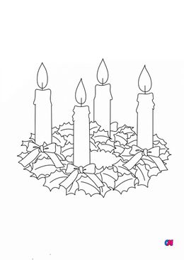 Coloriage de Noël - Les 4 bougies de l’avent