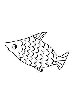 Coloriages d'animaux - jolie petit poisson