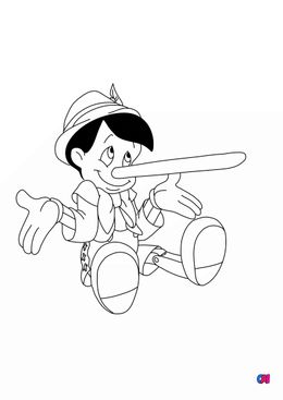 Coloriage Pinocchio - Pinocchio assit